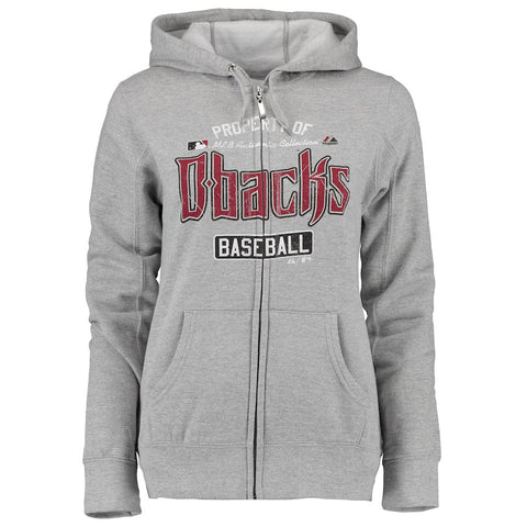 Arizona Diamondbacks Majestic Women's Authentic Collection Team Property Full-Zip Hoodie - Heathered Gray