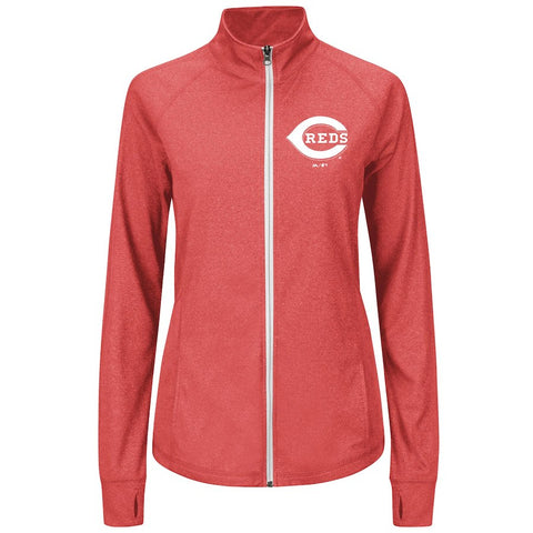 Cincinnati Reds Majestic Women's Scoring Sweetheart Jacket - Red