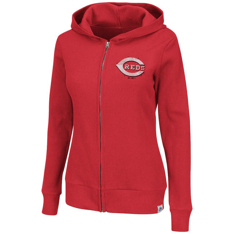 Cincinnati Reds Majestic Women's Dynamic Play Full-Zip Hoodie - Red