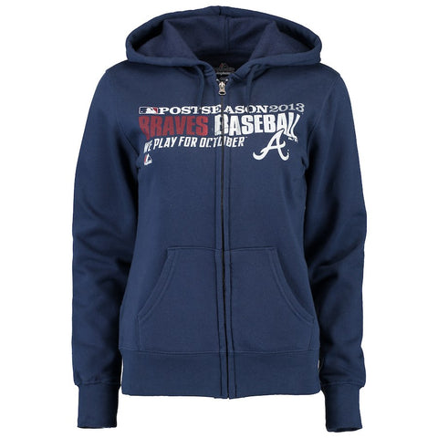 Atlanta Braves Majestic Women's 2013 Team Favorite Playoffs Full-Zip Hoodie - Navy