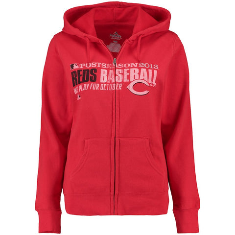 Cincinnati Reds Majestic Women's 2013 Team Favorite Playoffs Full-Zip Hoodie - Red