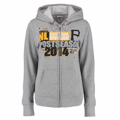 Pittsburgh Pirates Majestic Women's 2014 Postseason Full-Zip Hoodie - Gray
