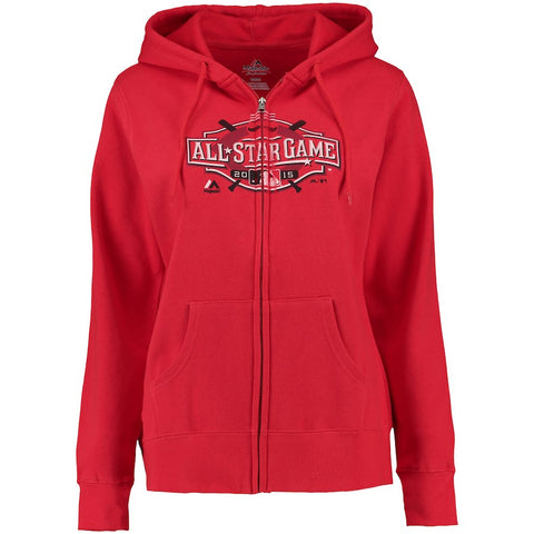 Majestic Women's 2015 MLB All-Star Game Full Zip Hoodie - Red