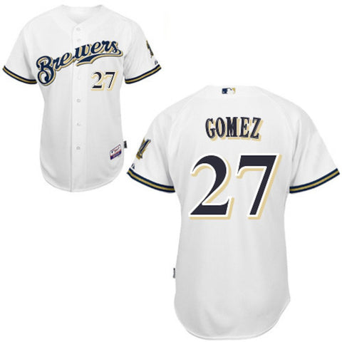 Carlos Gomez Milwaukee Brewers Majestic 6300 Player Authentic Jersey - White