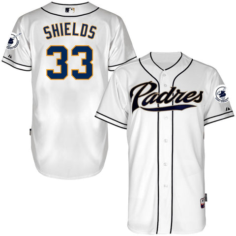 James Shields San Diego Padres Majestic 6300 Player Authentic Jersey - White