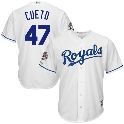 Johnny Cueto Kansas City Royals Majestic 2015 World Series Champions Cool Base Player Jersey - White