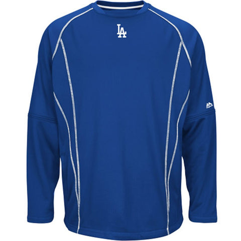 Los Angeles Dodgers Majestic Big & Tall On Field Practice Pullover Sweatshirt - Royal