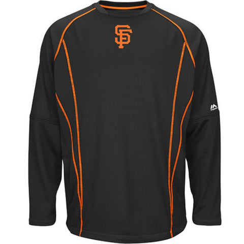 San Francisco Giants Majestic Big & Tall On Field Practice Pullover Sweatshirt - Black