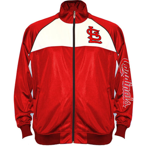 St. Louis Cardinals Majestic Big & Tall Tricot Pieced Raglan Full-Zip Track Jacket - Red