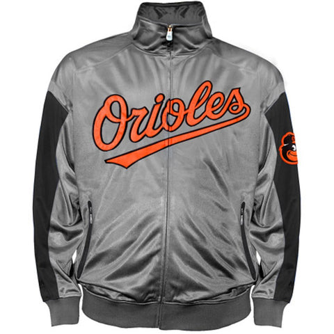 Baltimore Orioles Majestic Big & Tall Tricot Full-Zip Track Team Jacket - Silver