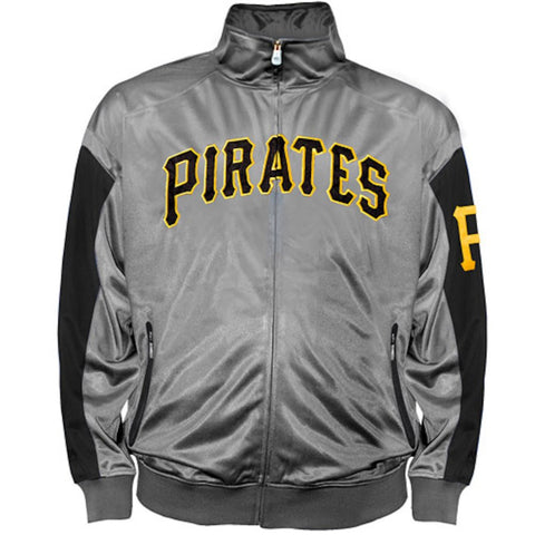 Pittsburgh Pirates Majestic Big & Tall Tricot Full-Zip Track Team Jacket - Silver
