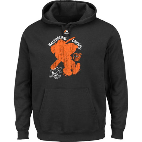 Baltimore Orioles Majestic Swing Batter Peanuts Pullover Hoodie - Black