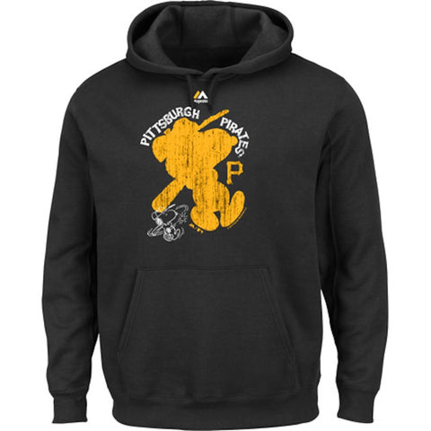 Pittsburgh Pirates Majestic Swing Batter Peanuts Pullover Hoodie - Black