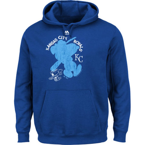 Kansas City Royals Majestic Swing Batter Peanuts Pullover Hoodie - Royal