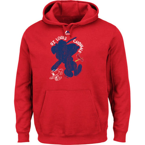 St. Louis Cardinals Majestic Swing Batter Peanuts Pullover Hoodie - Red
