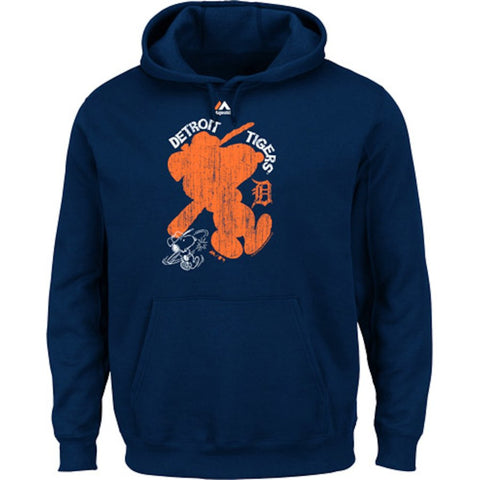 Detroit Tigers Majestic Swing Batter Peanuts Pullover Hoodie - Navy