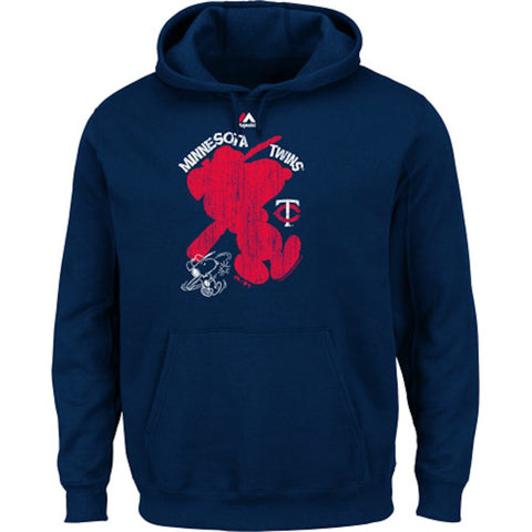 Minnesota Twins Majestic Swing Batter Peanuts Pullover Hoodie - Navy