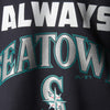 Seattle Mariners Majestic Fanware Always Therma Base Quarter-Zip Hooded Fleece - Navy/Silver