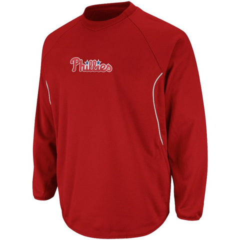 Philadelphia Phillies Majestic Big & Tall Authentic Collection Therma Base Fleece Pullover - Red/White
