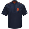 Detroit Tigers Majestic On-Field Training Short Sleeve Half-Zip Jacket - Navy