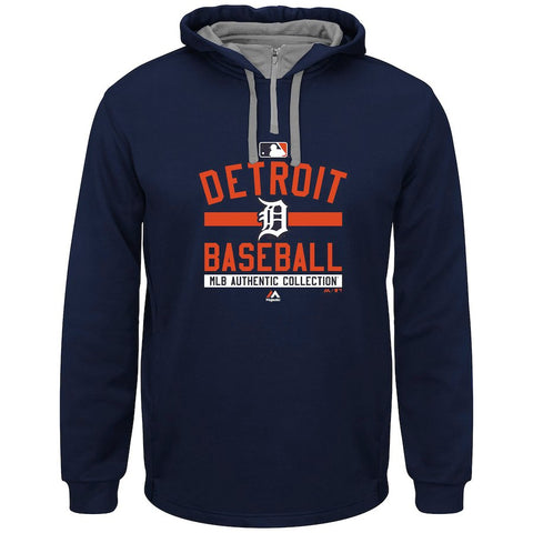 Detroit Tigers Majestic Authentic Collection Team Property On Field Therma Base Hoodie - Navy
