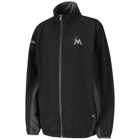 Miami Marlins Majestic Springtide Full Zip Jacket - Black/Graphite