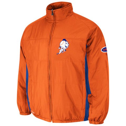 New York Mets Majestic Cooperstown Double Climate Full-Zip Therma Base Jacket - Orange