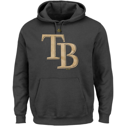 Tampa Bay Rays Majestic Metallic Logo Team Hoodie - Black