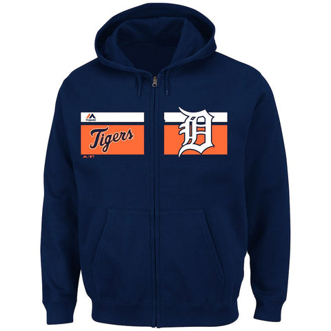 Detroit Tigers Majestic With The Program Full-Zip Hoodie - Navy