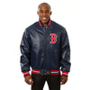 Boston Red Sox JH Design Team Color Leather Jacket - Navy