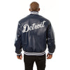 Detroit Tigers JH Design Team Color Leather Jacket - Navy