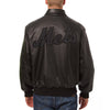 New York Mets JH Design Tonal Leather Jacket - Black