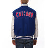 Chicago Cubs JH Design Two-Tone Wool & Leather Jacket - Royal/White