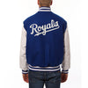 Kansas City Royals JH Design Two-Tone Wool & Leather Jacket - Royal/White
