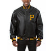 Pittsburgh Pirates JH Design Team Color Leather Jacket - Black