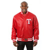 Texas Rangers JH Design Team Color Leather Jacket - Red