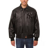 New York Yankees JH Design Tonal Leather Jacket - Black