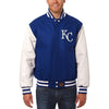Kansas City Royals JH Design Two-Tone Wool & Leather Jacket - Royal/White