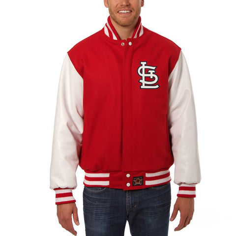 St. Louis Cardinals JH Design Two-Tone Wool & Leather Jacket - Red/White
