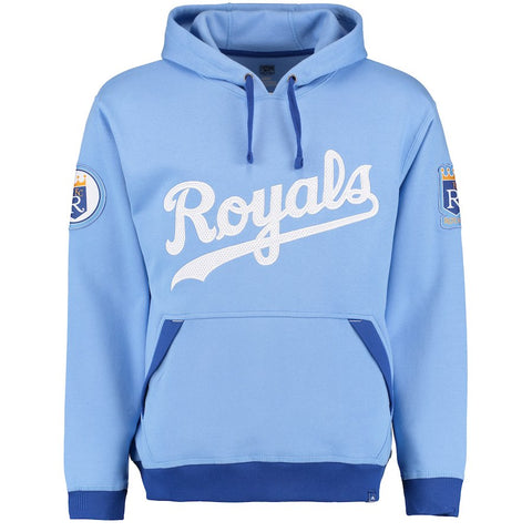 Kansas City Royals Majestic Reach Forever Cooperstown Pullover Hoodie - Light Blue