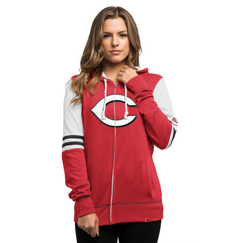 Cincinnati Reds Majestic Women's Big Time Attitude Full-Zip Hoodie - Red