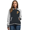 Pittsburgh Pirates Majestic Women's Athletic Greatness Full-Zip Varsity Jacket - Black