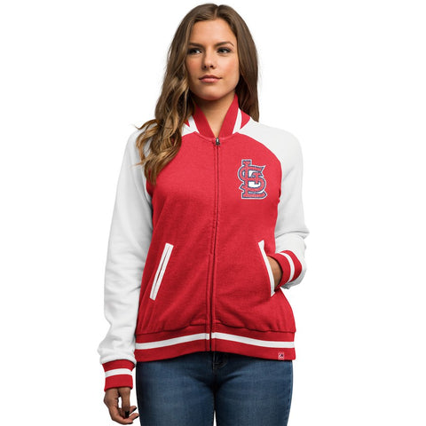 St. Louis Cardinals Majestic Women's Athletic Greatness Full-Zip Varsity Jacket - Red