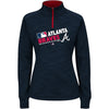 Atlanta Braves Majestic Women's Authentic Collection 1/4-Zip Streak Fleece - Navy