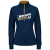Milwaukee Brewers Majestic Women's Authentic Collection 1/4-Zip Streak Fleece - Navy