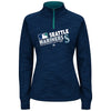 Seattle Mariners Majestic Women's Authentic Collection 1/4-Zip Streak Fleece - Navy