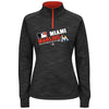 Miami Marlins Majestic Women's Authentic Collection 1/4-Zip Streak Fleece - Black