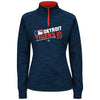 Detroit Tigers Majestic Women's Authentic Collection 1/4-Zip Streak Fleece - Navy -