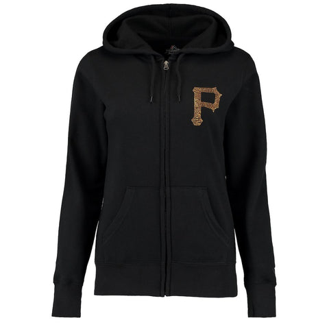 Pittsburgh Pirates Majestic Women's Dream Of Diamonds Full-Zip Hoodie - Black