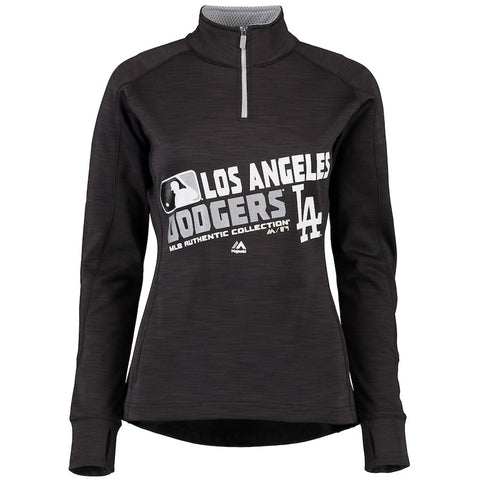 Los Angeles Dodgers Majestic Women's Authentic Collection 1/4-Zip Streak Fleece